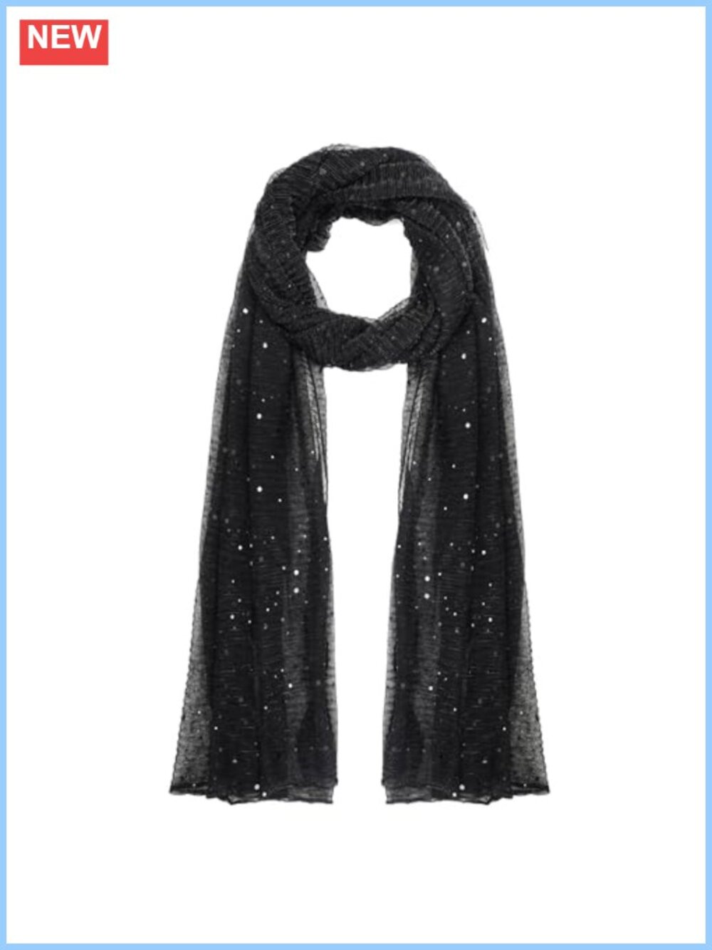 Sequin Mesh Silk Scarf Sheer Long Beach Shawl Wrap Evening Scarf